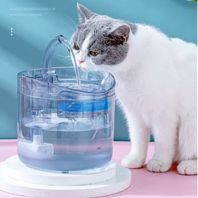  Simulación de agua de resorte Dual Frequency 5000mAh recargable Eléctrica Smart Cat Dispensador de agua para mascotas