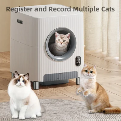 Nuevo diseño Caja de basura de gato Limpieza automática multifuncional Aseo de gato