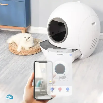 Esterilización inteligente Salud desinfección Limpieza automática Caja de bandejas de basura Cat Smart WiFi Control aplicación de teléfono indicador de sensor automático remoto Cat Caja de basura