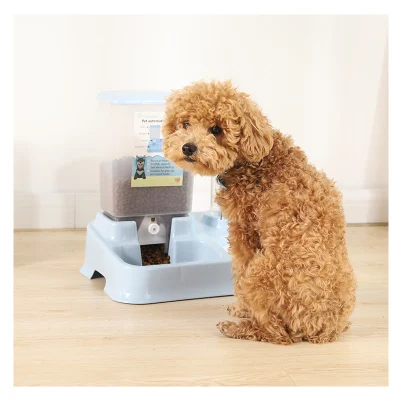 Alimentador automático de Perro Fuente Comida para perros mascotas Recipiente de plástico dispensador de agua