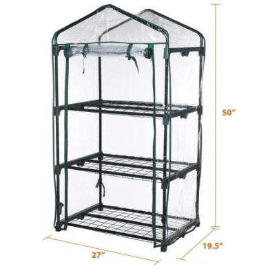  Pequeño Invernadero 3-Tier 27&quot; X 19&quot; X 50&quot; de la planta portátil de gases de efecto para interiores, patios y jardines exteriores/patio, jardín para niños