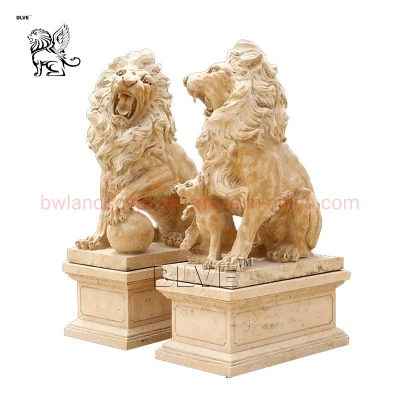  León al aire libre jardín de la Piedra Natural mármoles animales estatuas de León en venta