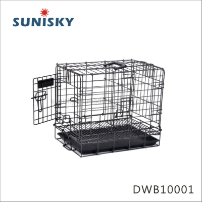  Dwb10001 Cable mascota Casa de las jaulas para perros y gatos de la jaula de animales portadores de hierro plegable embarque perreras de cajas plegables de lugares