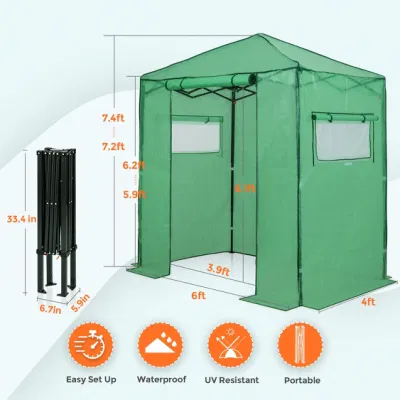 6X4 Portable Greenhouse Instant Pop-up instalación rápida planta de interior al aire libre Jardinería Canopy Casa Verde