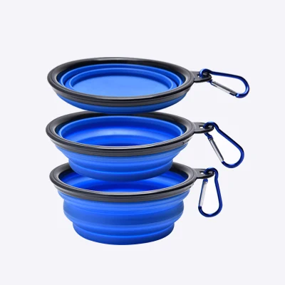  Multifunción de viaje portátil plegable el alimentador de Productos para Mascotas Perro silicona Bowl