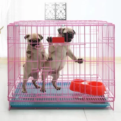 Poleas de servicio pesado de varios tamaños Perro plegable de acero inoxidable grueso Jaula jaula de mascotas