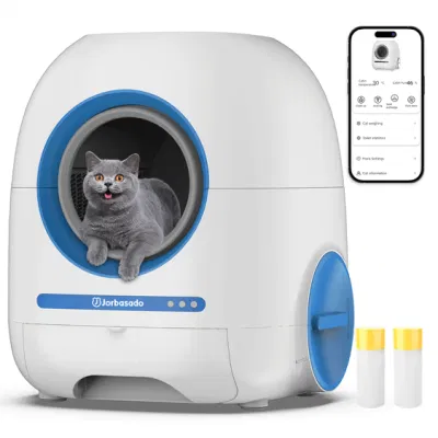  Caja de basura de gato de gran espacio con autolimpieza automática