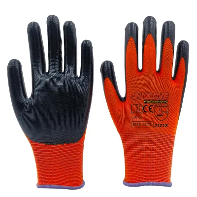 Guantes de seguridad de reparación de hardware resistentes a la abrasión, aceite y nitrilo con recubrimiento ecológico
