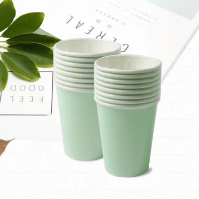  Papel desechable vajilla papel de 53mm longitud una taza azul cielo Custom Logo impresión de abono para beber