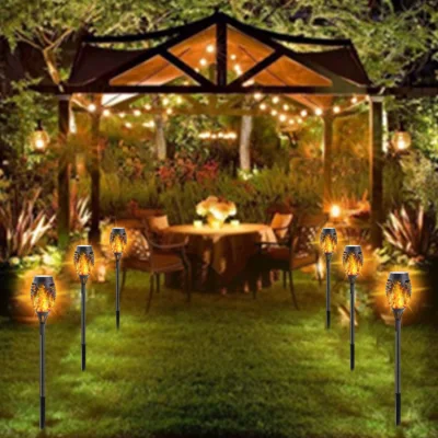  Antorchas Tiki decoración paisaje Flame Lights para Garden Pathway Yard-Auto encendido/apagado