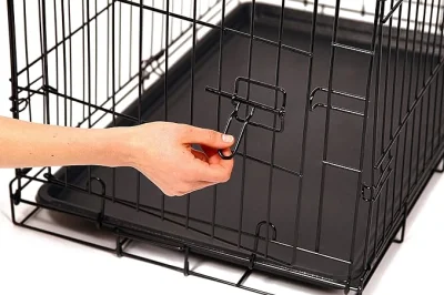 Perro mascota Crate 48 pulgadas Gran jaula de perro doble puerta Crate plegable