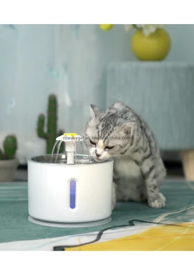 Fuente DE mascotas LED, LED 81oz/2,4L Fuente automática/dispensador de agua para gatos, perros Esg13953