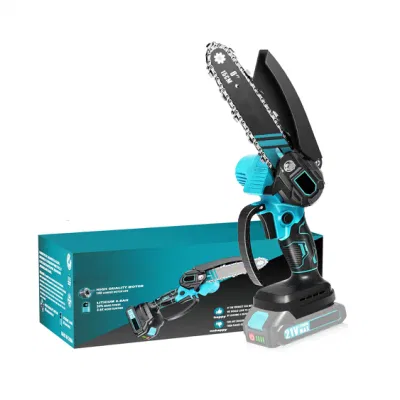 6-pulgadas Power Tools Corte de Madera portátil Sierra de cadena de batería inalámbrica Mini Chainsaw eléctrico para el jardín