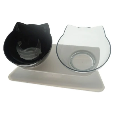  Cuenco para perros de gato doble con soporte de alimentación para mascotas Tazón de agua para gatos Alimentos mascotas Bowls para perros alimentador Suministros de productos