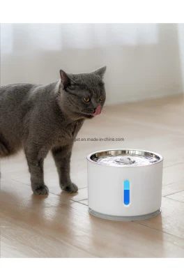 Fuente DE mascotas LED, LED 81oz/2,4L Fuente automática/dispensador de agua para gatos, perros Esg13953