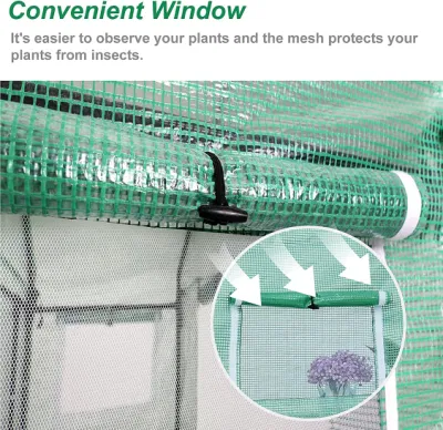 Pop up Greenhouse Walk-In Garden Greenhouse para Jardinería al aire libre Con puerta enrollable y ventanas