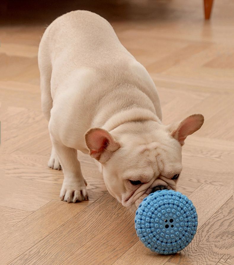 Factory Wholesale Pet Leaking Ball Toy Elastic Soft Rubber TPR Dog Molar Teeth Cleaning Leaking Feeder Chewing Toy