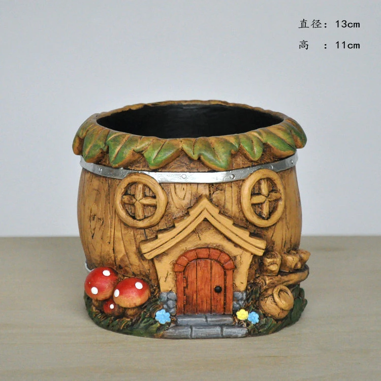 Custom Mushroom House Basket Garden Flower Pot Planter