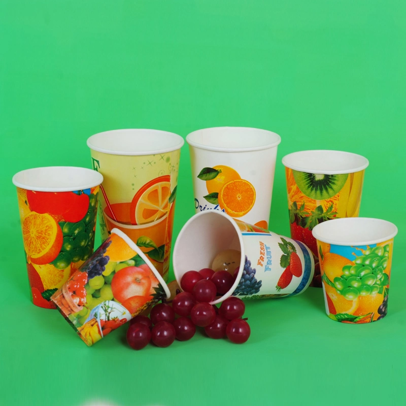 Eco Friendly Single Double PE PLA Coated Biodegradable Compost 4oz 8oz 12oz Paper Cup for Hot Cold Drink