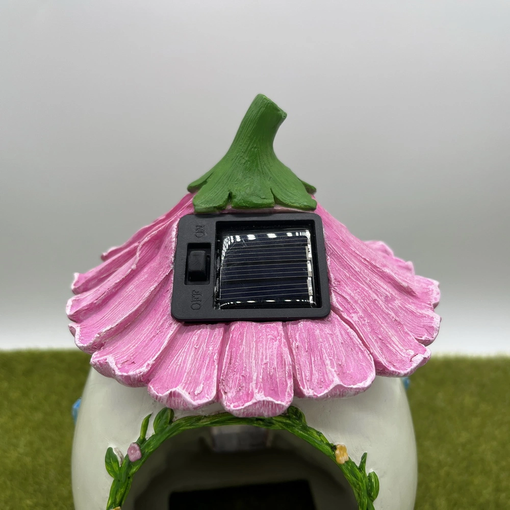 Miniature Fairy Garden Kits Supply Resin Egg House with Solar Light Decoration