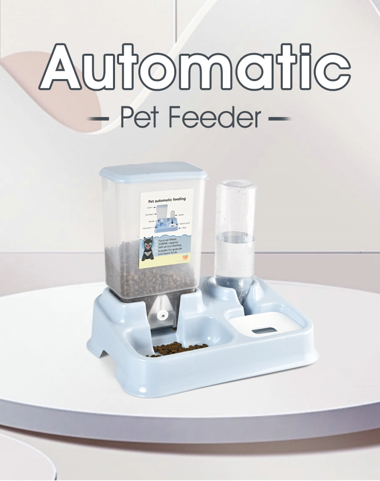 Automatic Pet Dog Feeder Drinking Fountain Plastic Dog Food Bowl Pets Water Dispenser