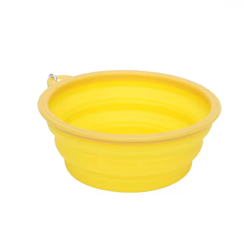 Wholesale Customize Macaron Color Portable Collapsible Silicone Dog Bowl Foldable Travel Pet Water Feeding Bowl