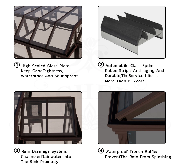 High Quality Luxury Sunlight House with Automatic Control|Patio Sunroom