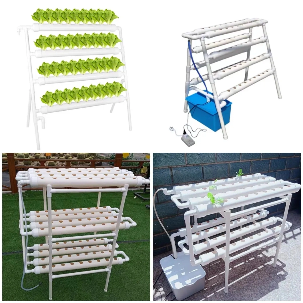 Nft Indoor Greenhouse Hydroponic Grow System Vertical Plant Lettuce Strawberry 108 Holes