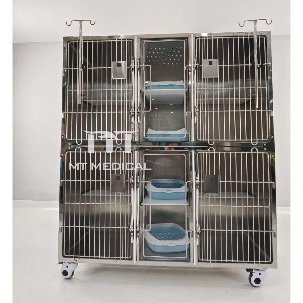 Mt Medical Customized Stainless Steel High Quality Pet Clinic Heavy Duty Dog Cage Stainless Steel Veterinary Cages for Sale