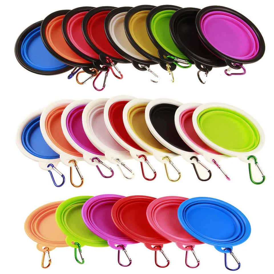 Wholesale Pet Silicone Folding Bowl Travel Portable Dog Food Bowl Foldable Cat Dog Bowl