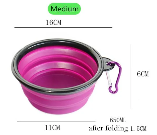 Portable Foldable Silicone Travel Dog and Pet Food Water Bowl