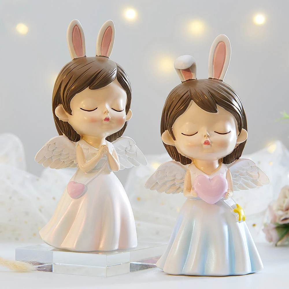 Cute Angel Figurines Fairy Garden Miniatures Resin Ornaments Girl Elf Home Decoration