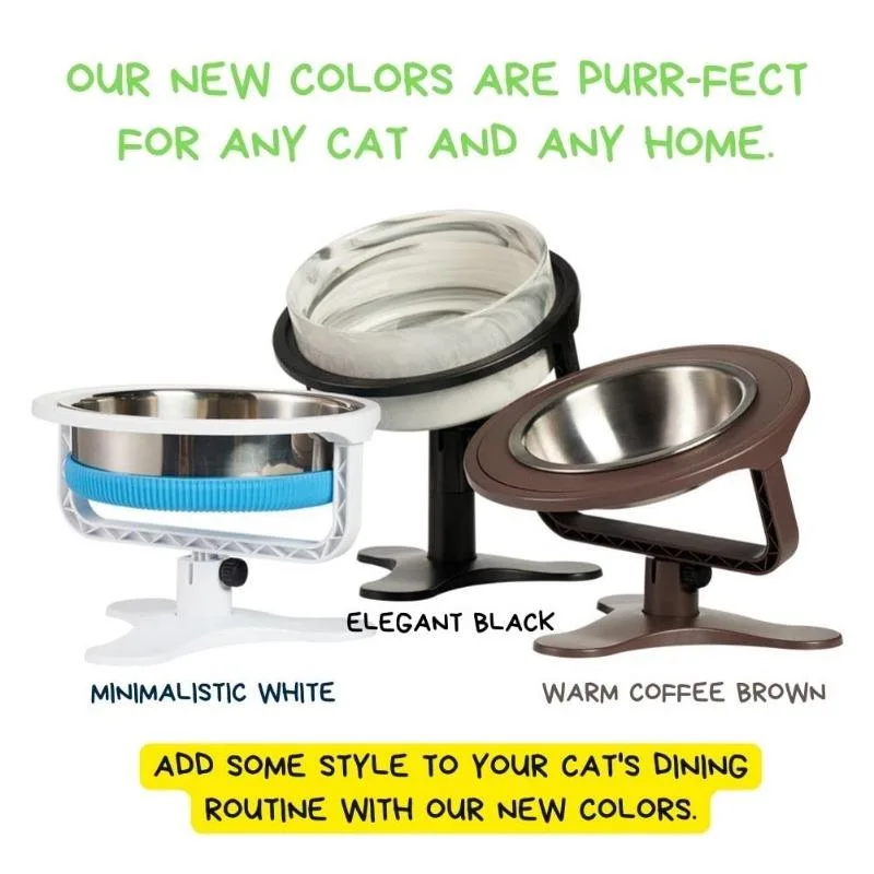 Stainless Steel Pet Food Bowl Elevated Adjustable Raised Cat Food Bowl Stand Design Dog Cat Bowl Rust Resistant Feeder