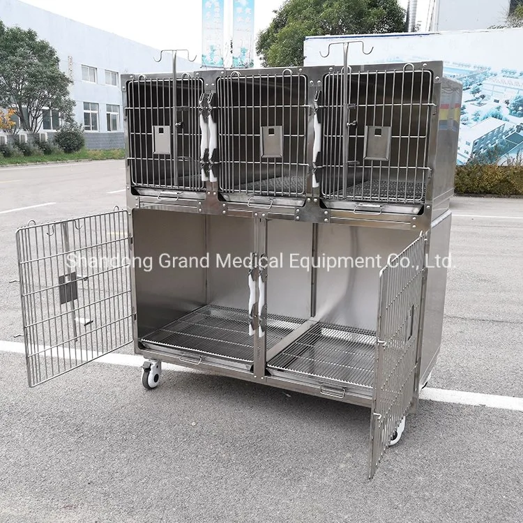 Large Pet Dog Cage Stainless Steel Dog and Cat Crate Heavy Duty Animal Vet House Cage