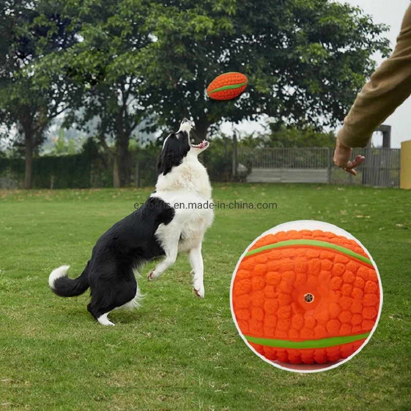 Squeaky Latex Rubber Dog Toy Balls Play Chew Fetch Squeaky Toy for Small Medium Large Dogs Interactive Ball Football Branch Fetch and Play Puppies Wbb16602