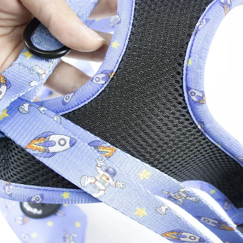 Custom Design Harness Collar Leash with PVC Rubber Logo, Dog Harness