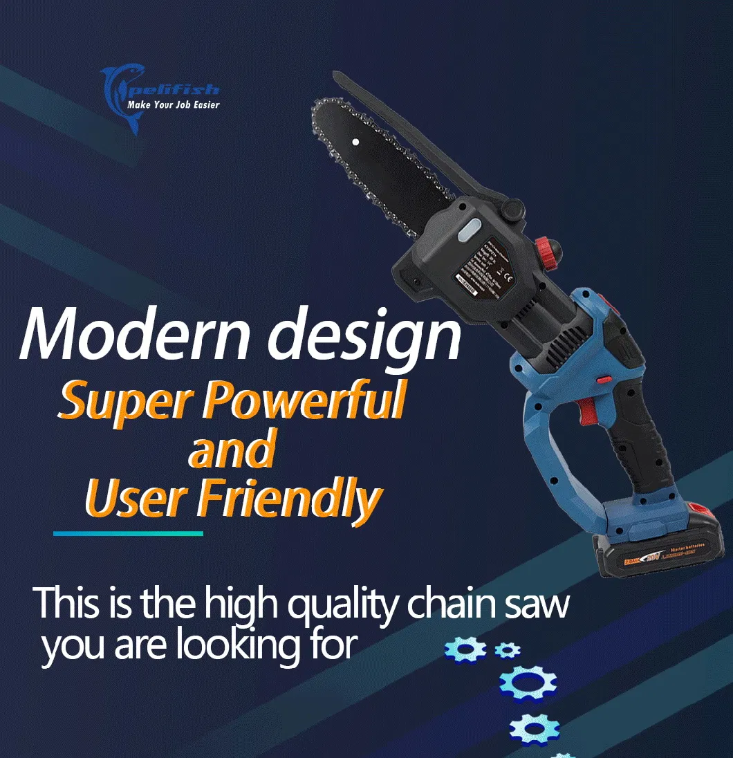 Wireless 6 Inch Mini Chainsaw Handheld Electric Chain Saw with 2.0ah Lithium Ion Battery