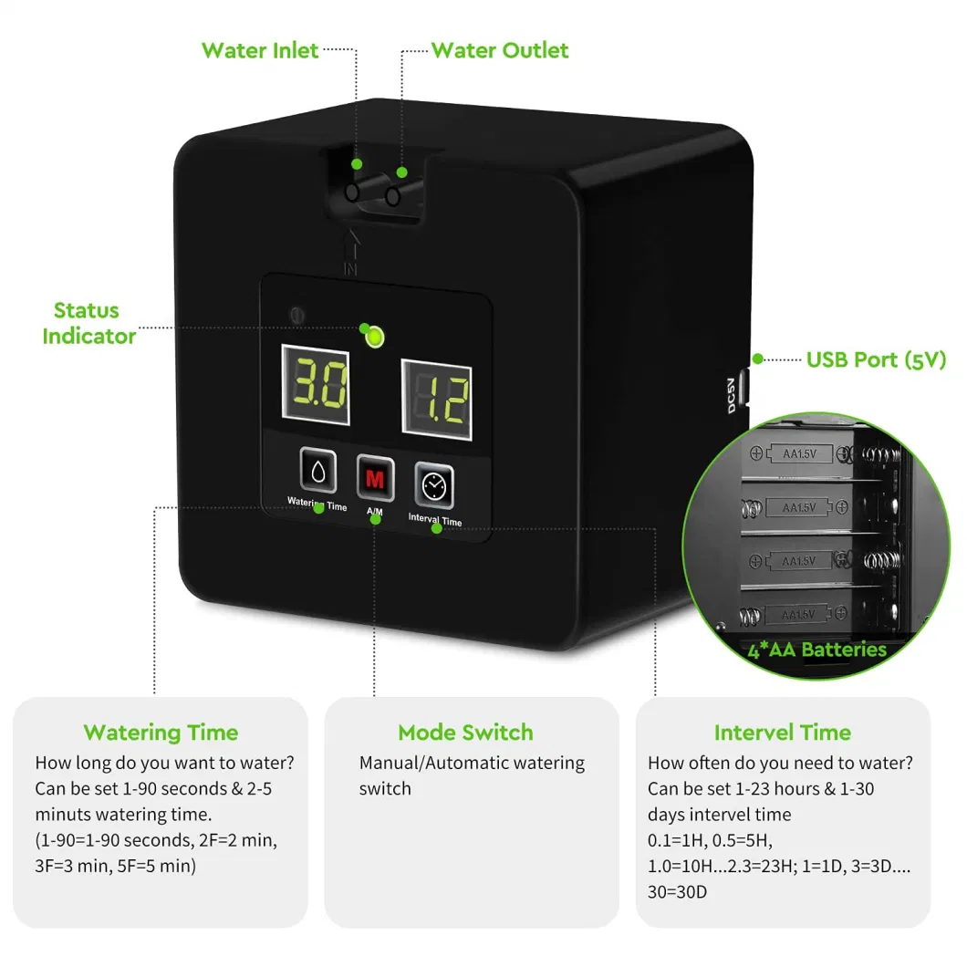 Programmable Auto Drip Irrigation Kit Water Timer Device Automatic Self Watering System for Indoor Garden Plants Watered