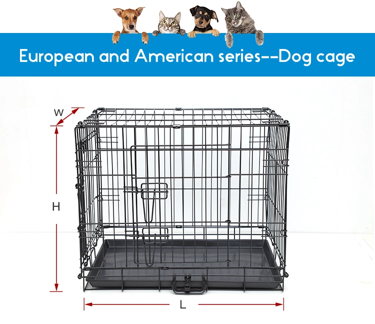 Wholesale Large Double Door Dog Crate Mental Heavy Duty Pet Dog Cage