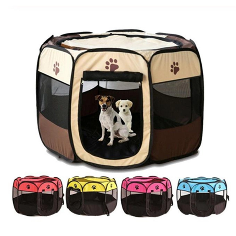 Octagonal Portable Outdoor Kennels Fences Pet Tent Houses Small Large Dogs Foldable Dog Crate