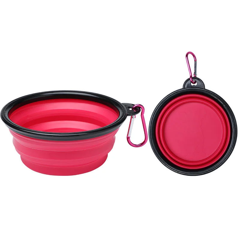 Wholesale Pet Silicone Folding Bowl Travel Portable Dog Food Bowl Foldable Cat Dog Bowl