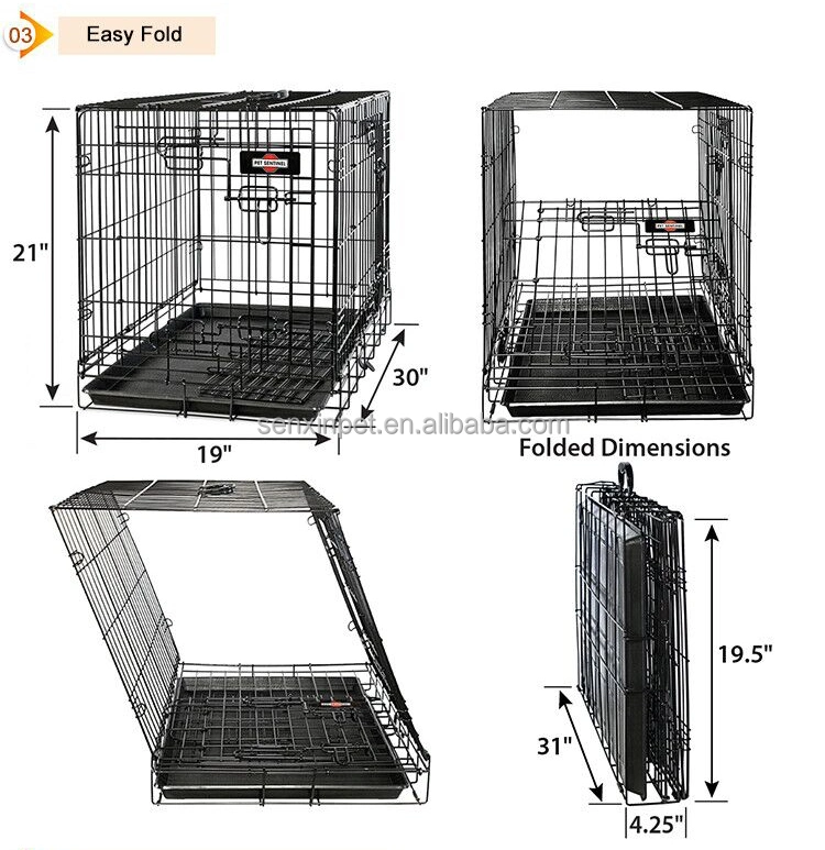 Pet Crates Extra XXL Large 90 Cm Big Strong Metal Iron Large Size Stainless Steel Foldable Heavy Duty Dog Cage and Kennels