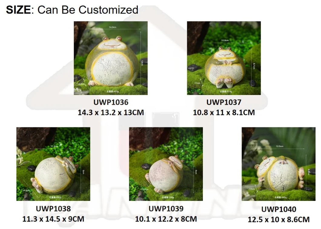 Garden Decoration Frog Holding Its Belly Resin Craft Animal Home Decor Ornament