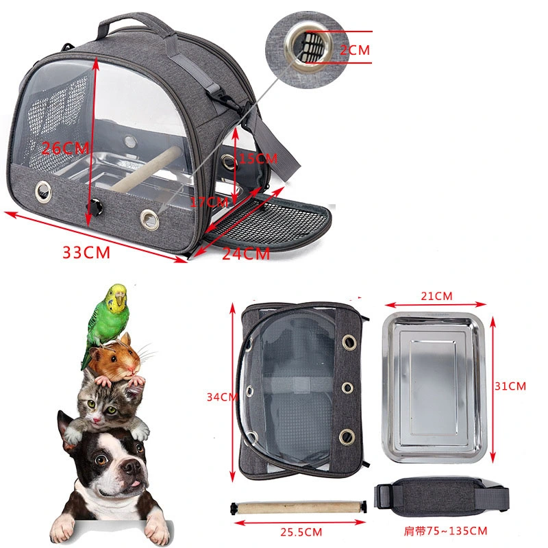 Pet Dog Cat Parrot Bird Cage Carrier Small Animal Lizard Rabbit Bag Cage for Outdoor Breathable Transparent Travel Products Supplies Backpack Space Capsule