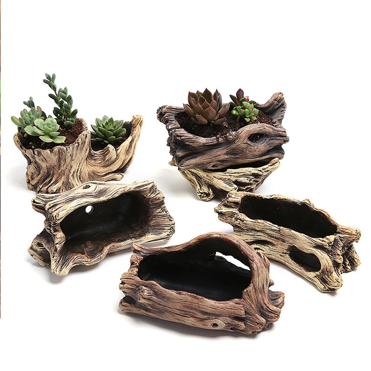 2021 New Style Recycle Cement Outdoor Indoor Wholesale Simulation Wood Real Natural Flower Plant Pots