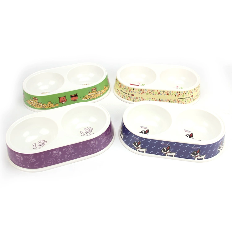 Eco-Friendly Double Bamboo Portable Pet Bowl for Dog and Pet