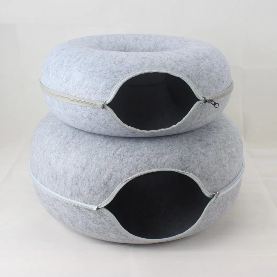 Non Woven Fabric Felt Comfy Winter Indoor Calming Cat Bed Pet Cat Box Enclosure