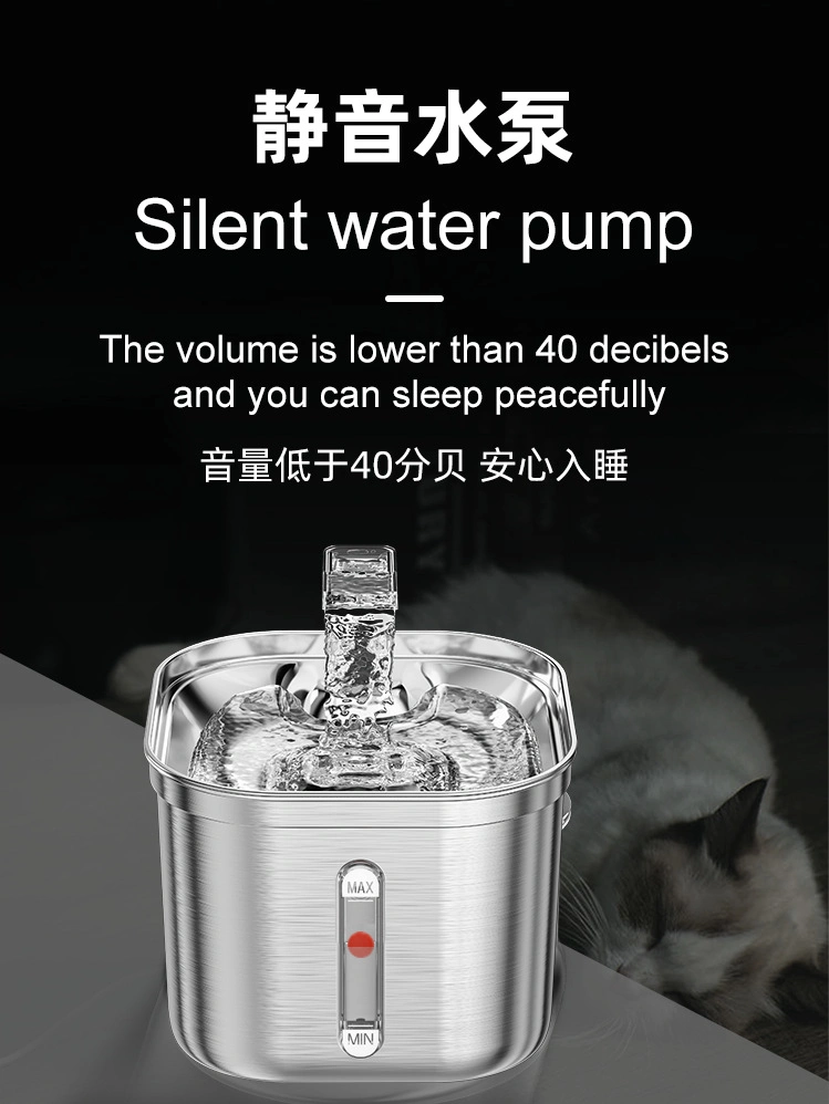 Top Quality USB Cat Dog Pet Drinking Water Dispenser Fully 304 Stainless Steel Automatic Cat Waterer