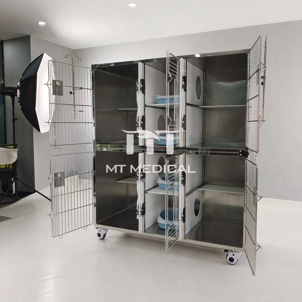 Mt Medical Customized Stainless Steel High Quality Pet Clinic Heavy Duty Dog Cage Stainless Steel Veterinary Cages for Sale