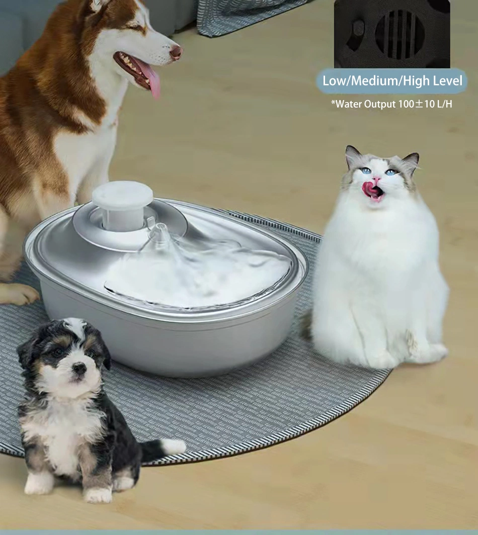 New Style Stainless Steel Cat Water Feeders Fountain Pet Dog Drinking Bowl Automatic Dispenser Super Quiet Water Dispenser